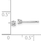 14K White Gold Diamond Stud Earrings with Rhodium Plating