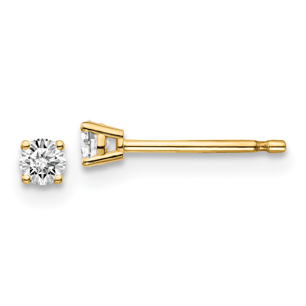 14y .15ct. I1 J-K Diamond Stud Push-on Post Earrings Main image