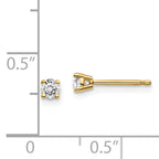 14K Gold Diamond Stud Earrings with Natural Round Stones