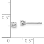 14K Gold Diamond Stud Earrings with Rhodium Finish for Women