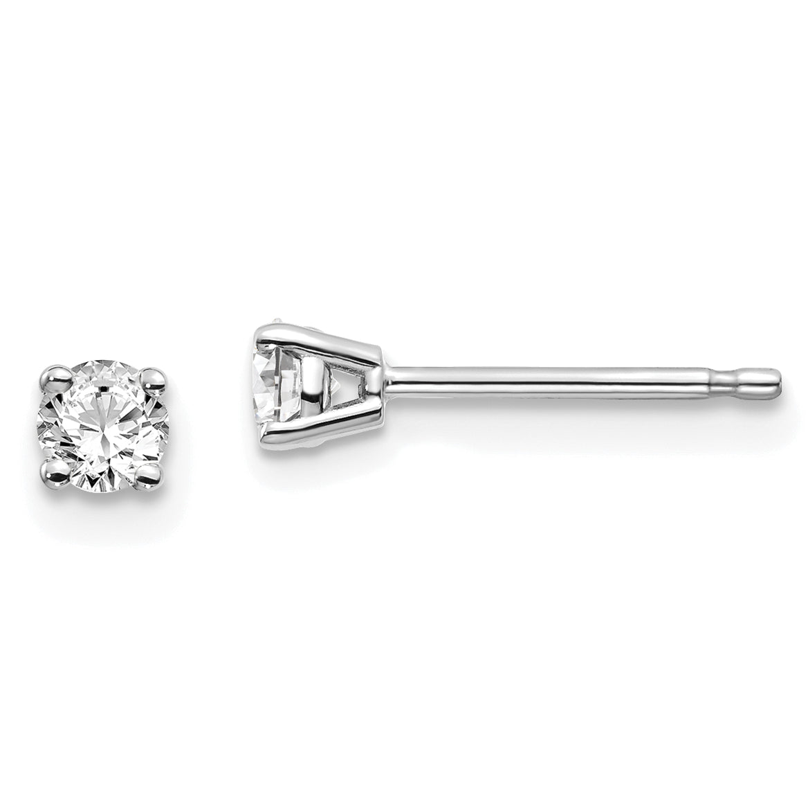 14kw .25ct I1 J-K Diamond Stud Push-on Post Earrings Main image