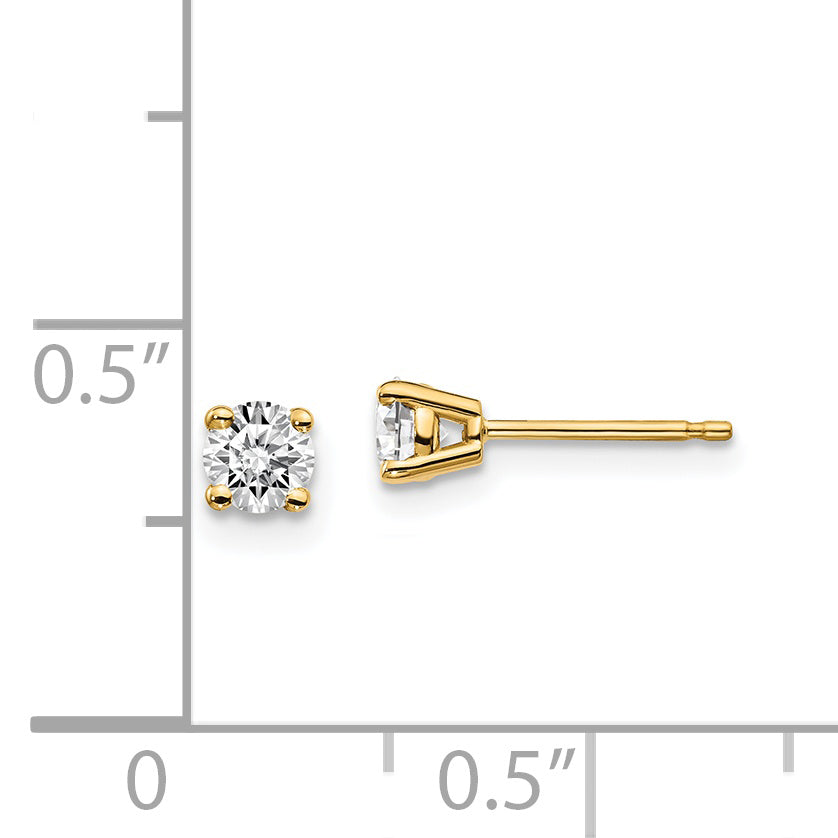 14K Gold Diamond Stud Earrings with Natural White Diamonds