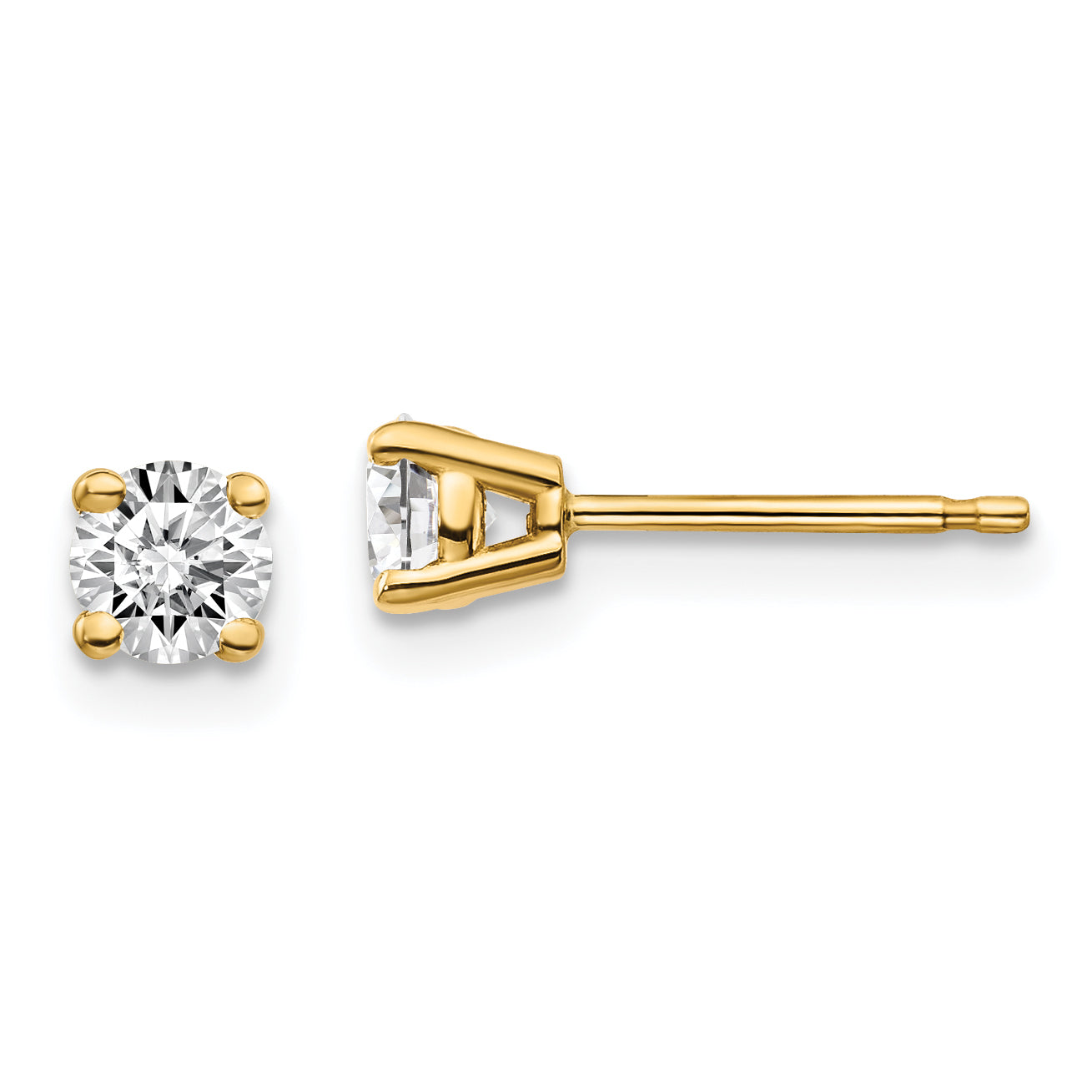 14y .50ct. I1 J-K Diamond Stud Push-on Post Earrings Main image