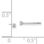 14K White Gold Diamond Stud Earrings with Rhodium Finish