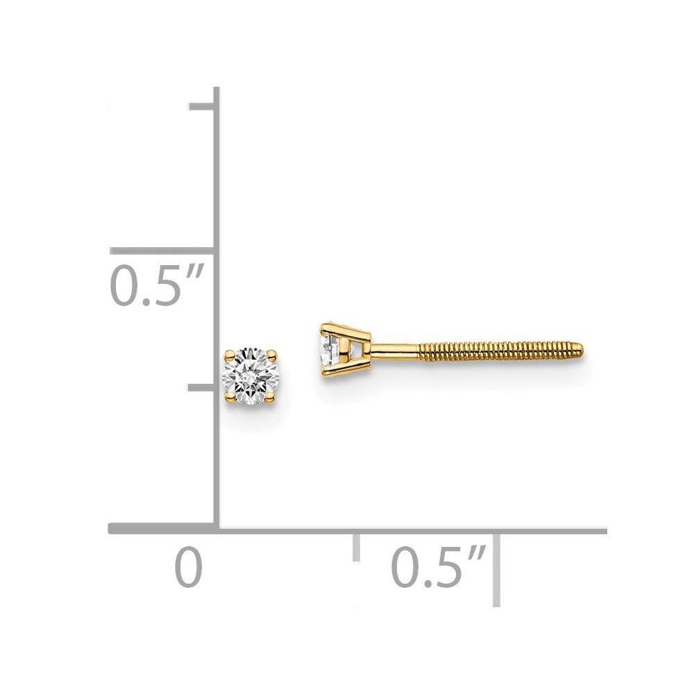 Sophia Jewelers 14K Yellow Gold Diamond Stud Earrings with Screw Back Secondary image