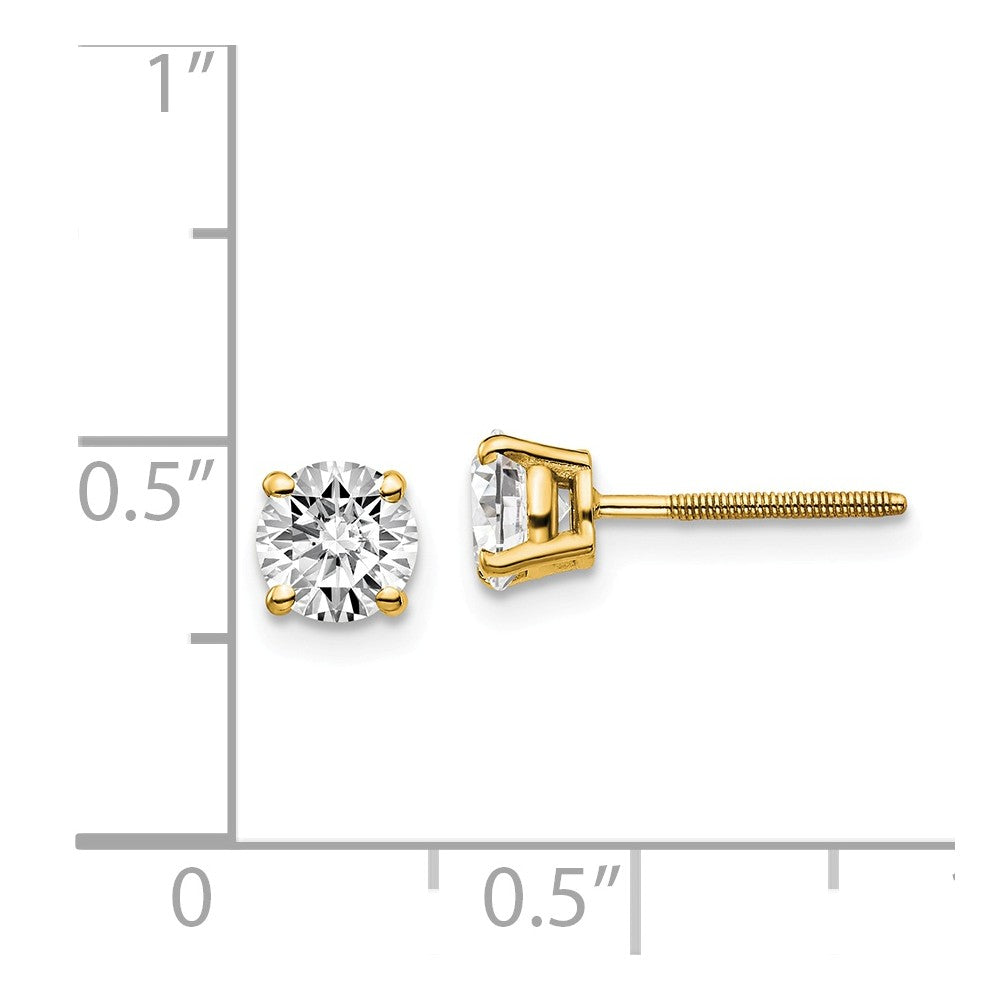 14K Yellow Gold Diamond Stud Earrings with 1.00ct VS Clarity Secondary image