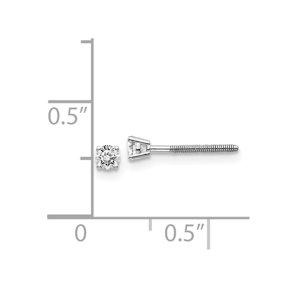 14K Gold Diamond Stud Earrings with Threaded Post Elegant & Secure Secondary image
