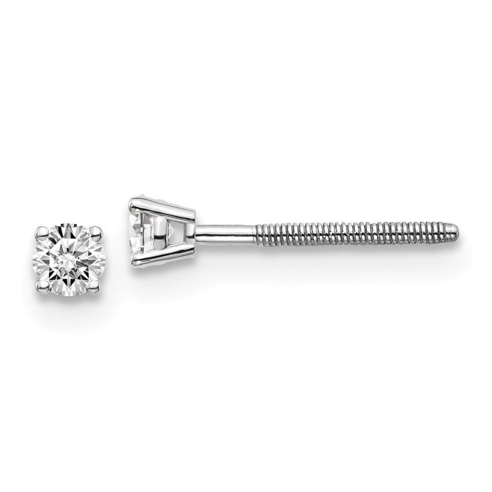 14K Gold Diamond Stud Earrings with Threaded Post Elegant & Secure