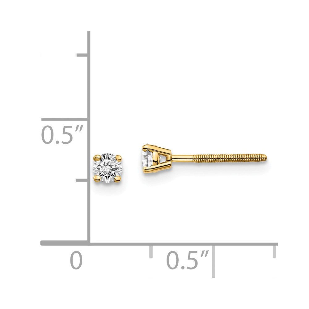 Sophia Jewelers 14K Yellow Gold Diamond Stud Earrings Elegant Thread Post Secondary image