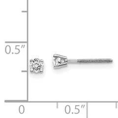 14K White Gold Diamond Stud Earrings with Thread-On Posts