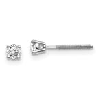 14K White Gold Diamond Stud Earrings with Screw Back Elegant Design