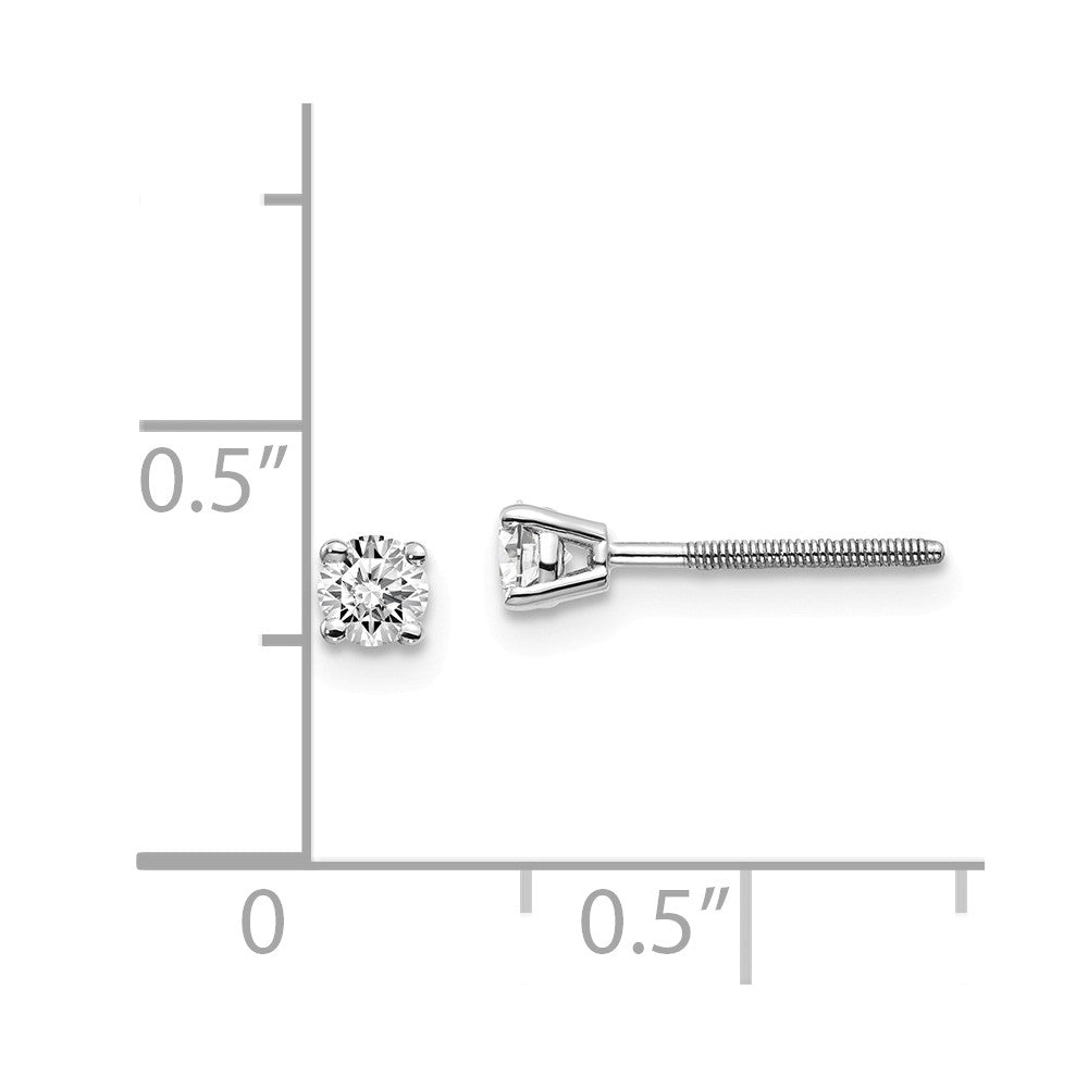 14K Gold Diamond Stud Earrings with Secure Thread Back Secondary image