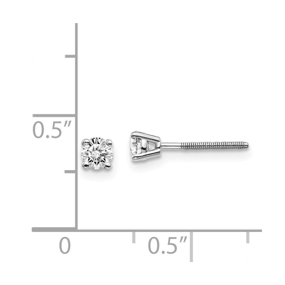 14K White Gold Diamond Stud Earrings with Threaded Post for Secure Fit Secondary image