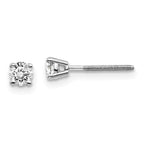 14K White Gold Diamond Stud Earrings with Threaded Post for Secure Fit