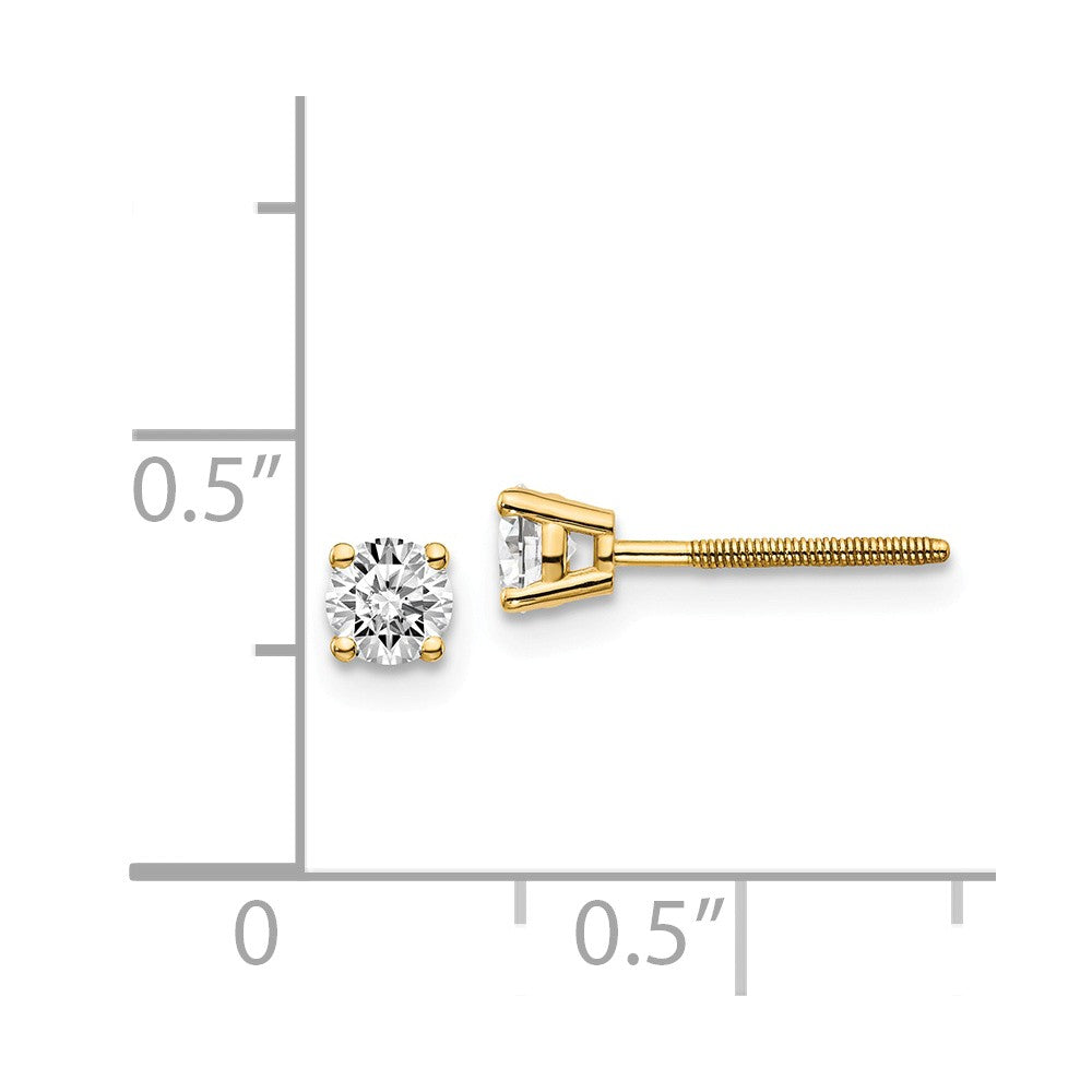 14K Gold Diamond Stud Earrings with Thread Back Elegant Design Secondary image