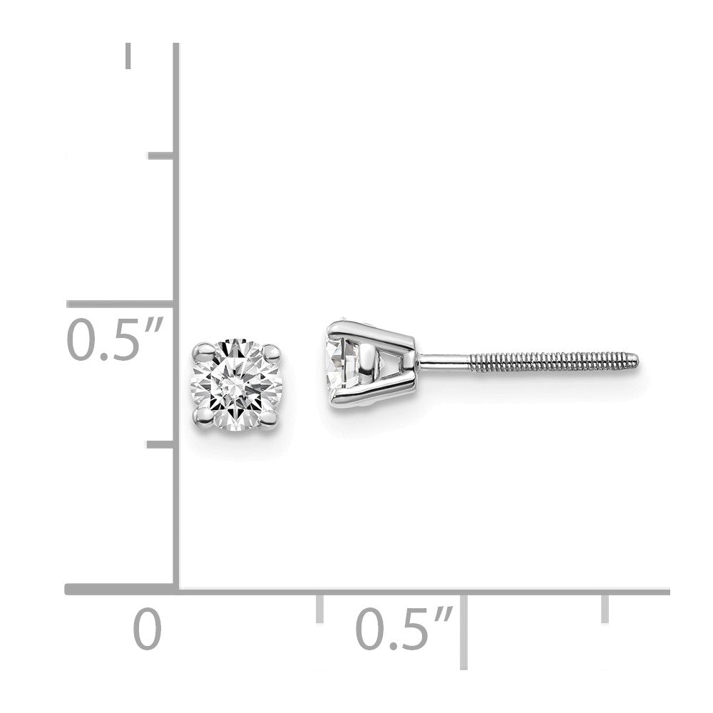 14K White Gold Diamond Stud Earrings with VS Clarity and Rhodium Finish Secondary image
