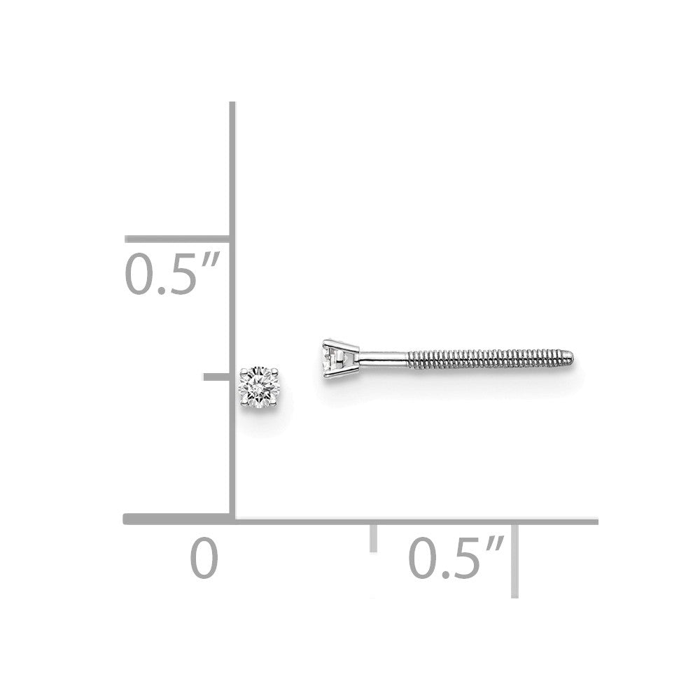 14K White Gold Diamond Stud Earrings with VS Clarity and Rhodium Finish Secondary image