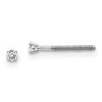 14K White Gold Diamond Stud Earrings with VS Clarity and Rhodium Finish