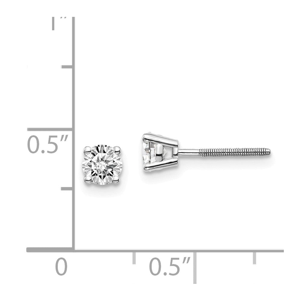 14K Gold Diamond Stud Earrings with Rhodium Finish by Sophia Jewelers Secondary image