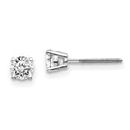 14K Gold Diamond Stud Earrings with Rhodium Finish by Sophia Jewelers