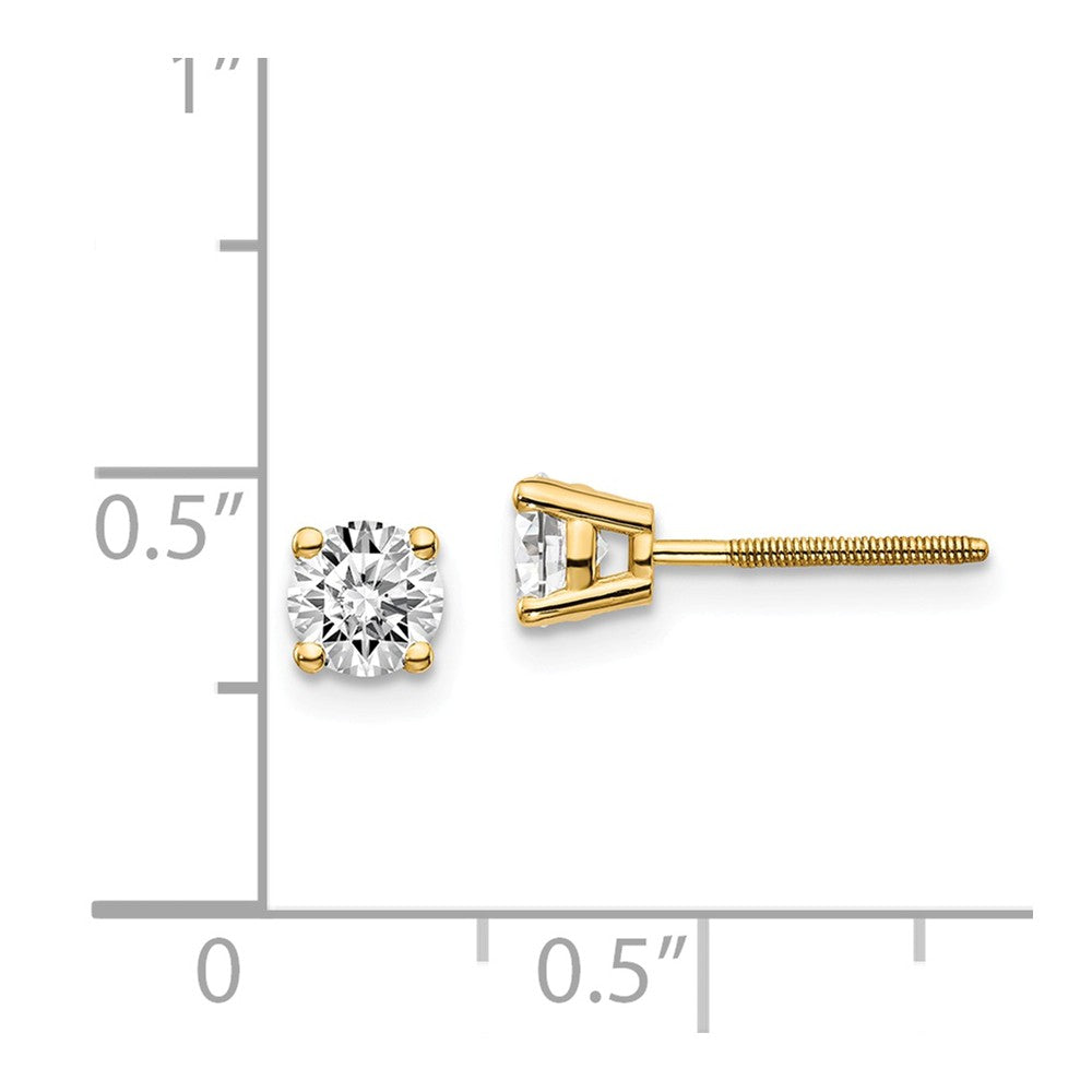 14K Gold Diamond Stud Earrings with Threaded Posts Elegant and Secure Secondary image