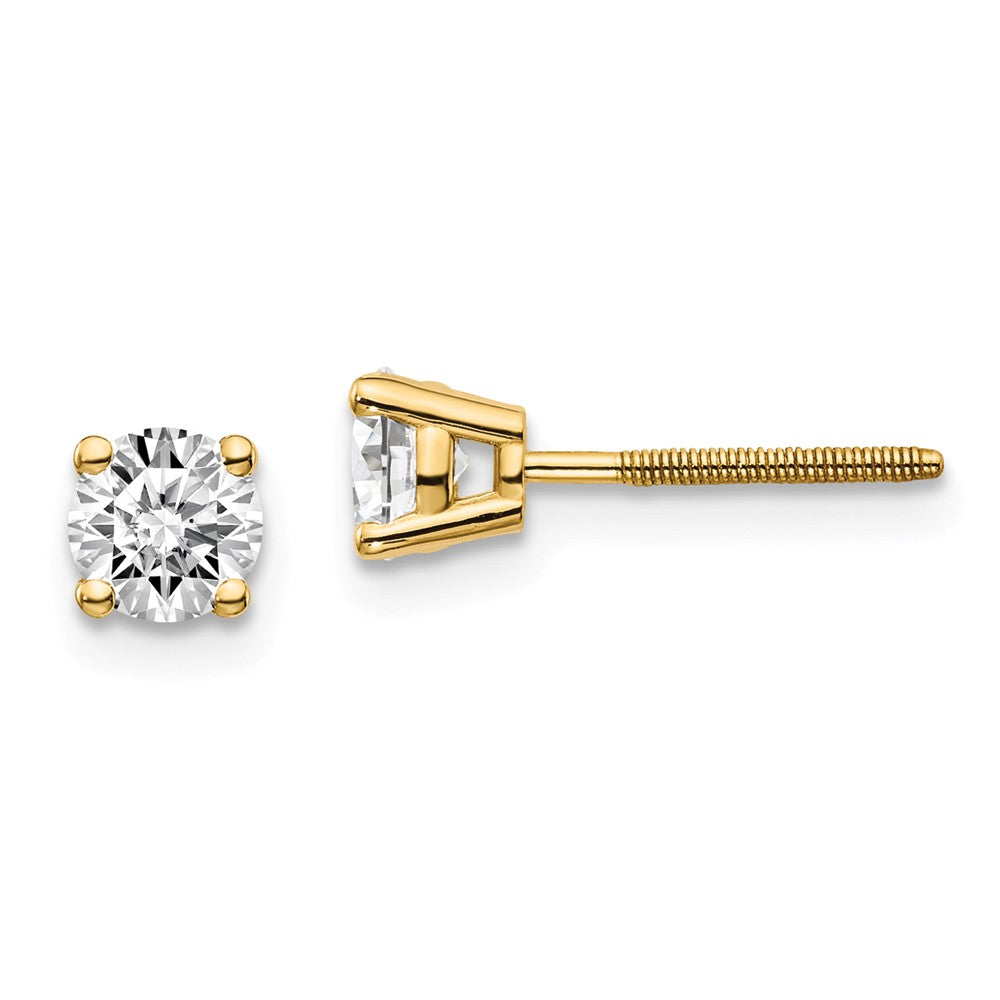 14K Gold Diamond Stud Earrings with Threaded Posts Elegant and Secure