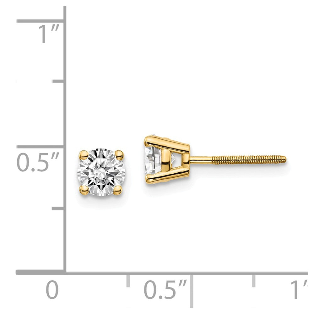 14K Yellow Gold Diamond Stud Earrings with VS Clarity, Elegant Design Secondary image
