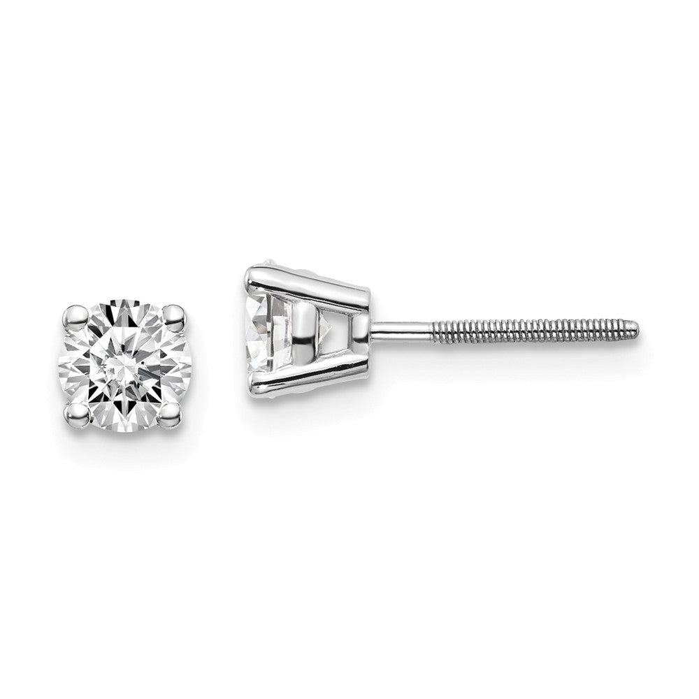 14K Gold Diamond Stud Earrings with VS Clarity & Rhodium Finish Main image
