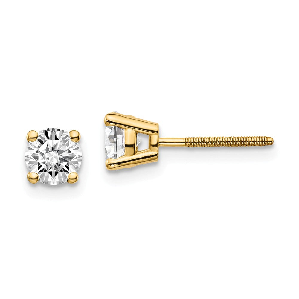 14K Yellow Gold Diamond Stud Earrings with VS Clarity, Elegant Design