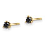 14K Gold Black Diamond Stud Earrings with Classic Elegance