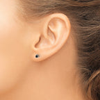 Sophia Jewelers 14K White Gold Black Diamond Stud Earrings Elegant Women's Accessory