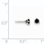 Sophia Jewelers 14K White Gold Black Diamond Stud Earrings Elegant Women's Accessory