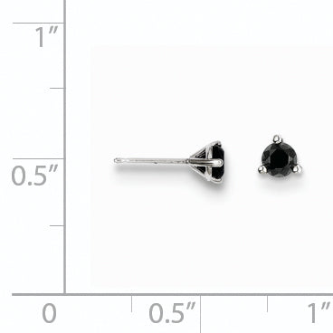 Sophia Jewelers 14K White Gold Black Diamond Stud Earrings Elegant Women's Accessory