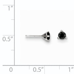 Sophia Jewelers 14K White Gold Black Diamond Stud Earrings Elegant Women's Accessory