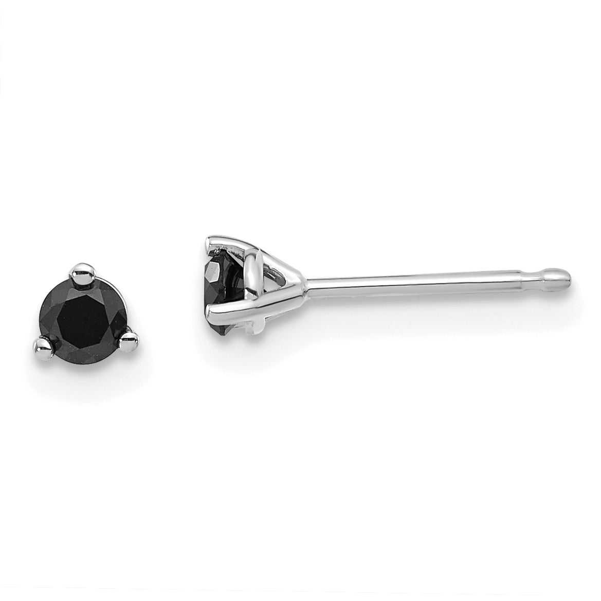 14k White Gold .25ct Black Diamond Stud Earrings Main image