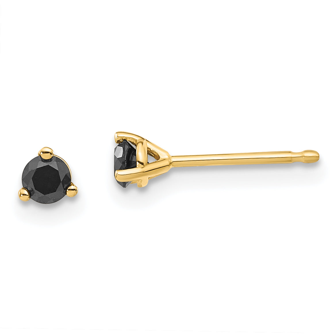 14k .25ct. Black Diamond Stud Earrings