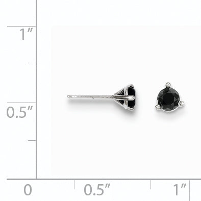 Sophia Jewelers 14K White Gold Black Diamond Stud Earrings