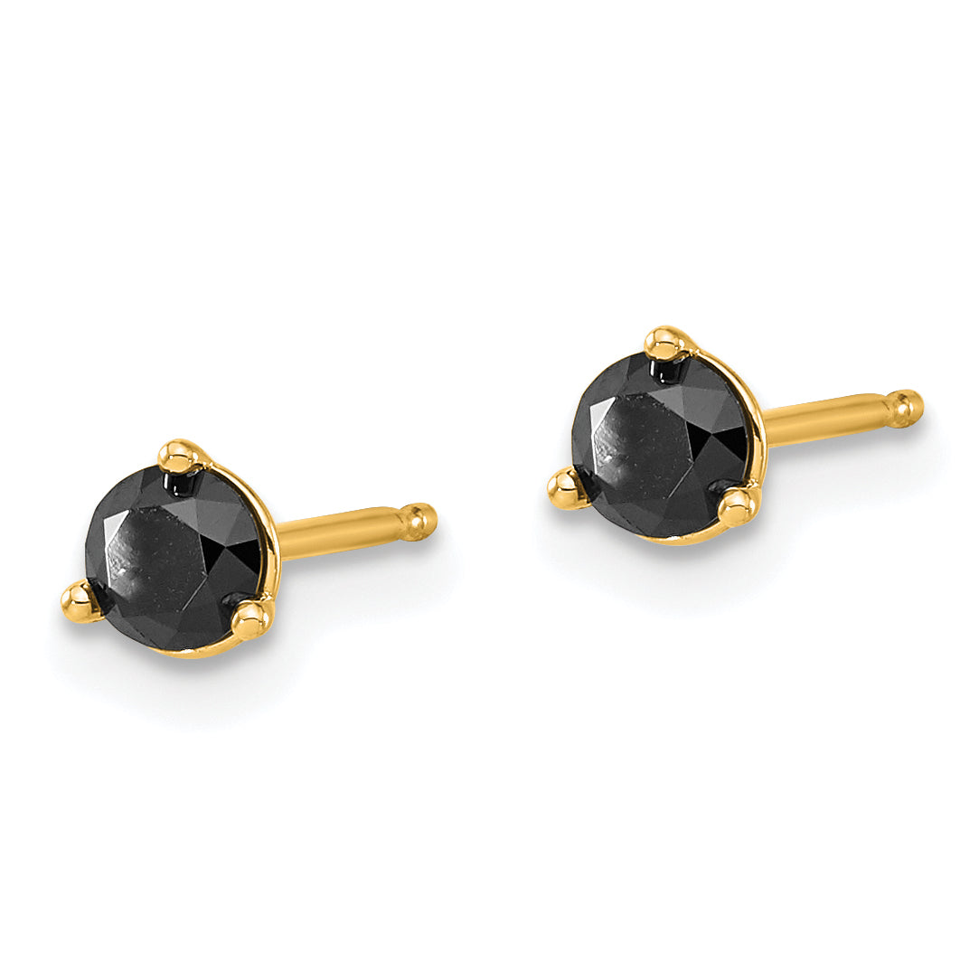 Sophia Jewelers 14K Gold Black Diamond Stud Earrings, Elegant Women's Accessory