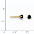 14K Gold Black Diamond Stud Earrings Elegant Women's Jewelry