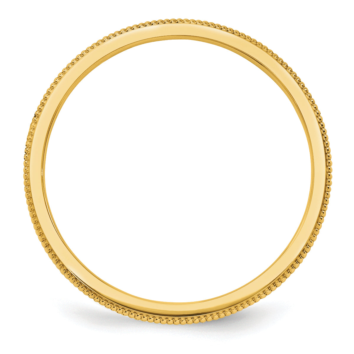 14k Yellow Gold 1.5mm Milgrain Stackable Band Size 4