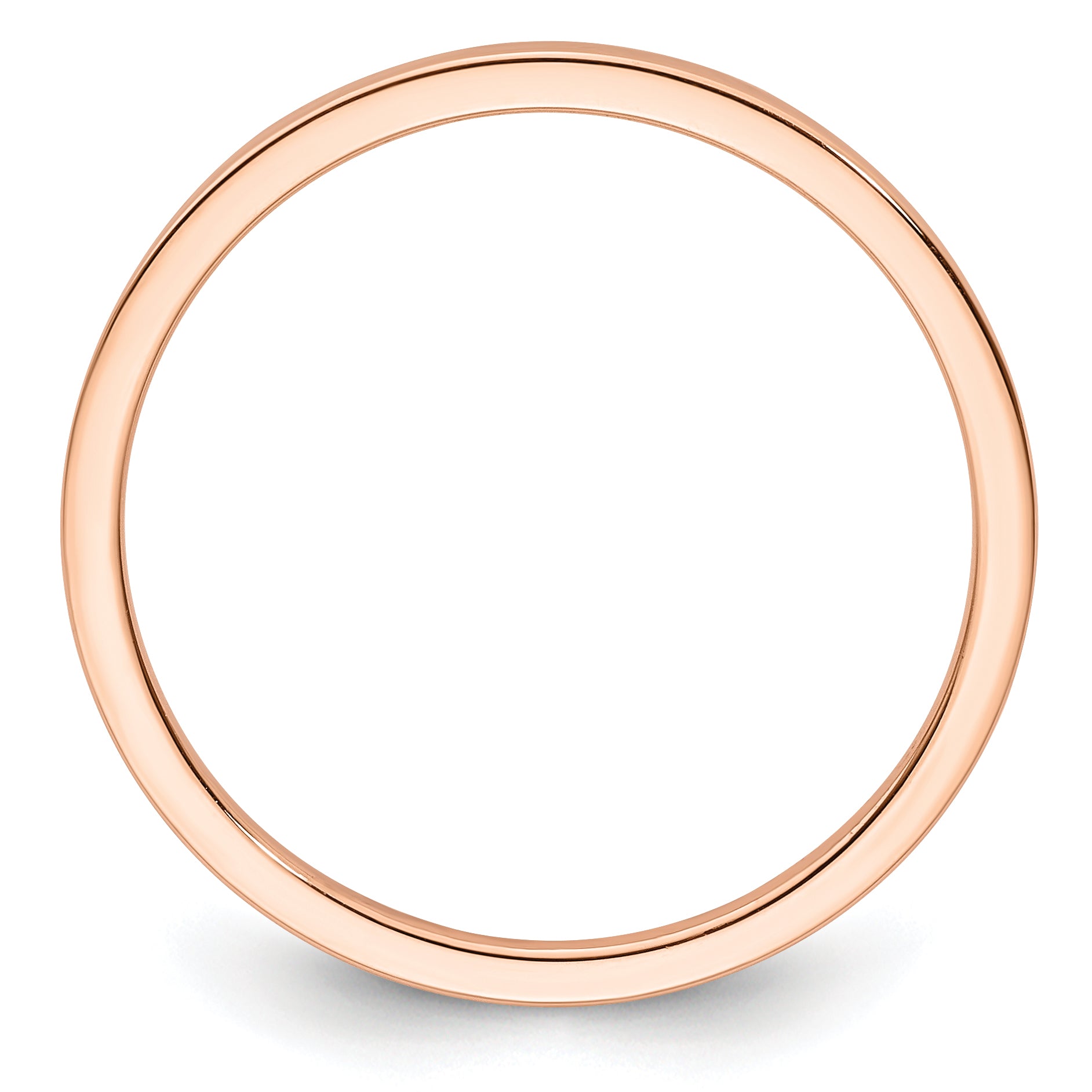 14K Rose Gold 1.2mm Flat Polished Stackable Band Size 4