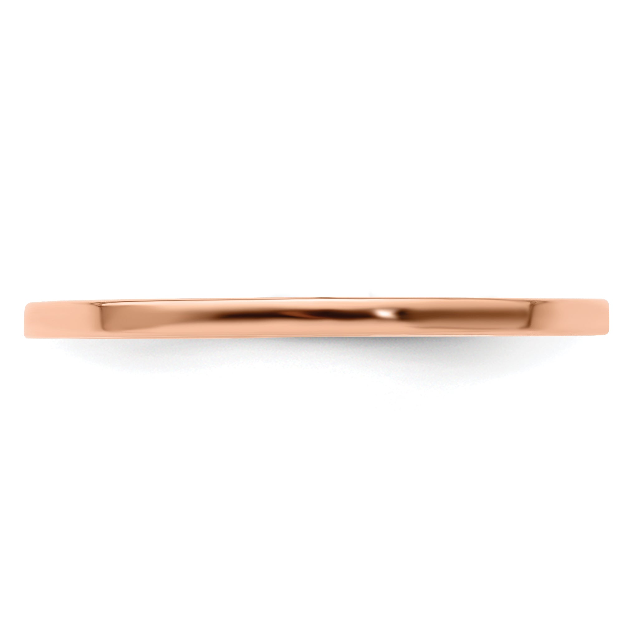 14K Rose Gold 1.2mm Flat Polished Stackable Band Size 4