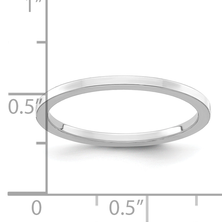 Flat Stackable Band in 14K White Gold, 1.2mm