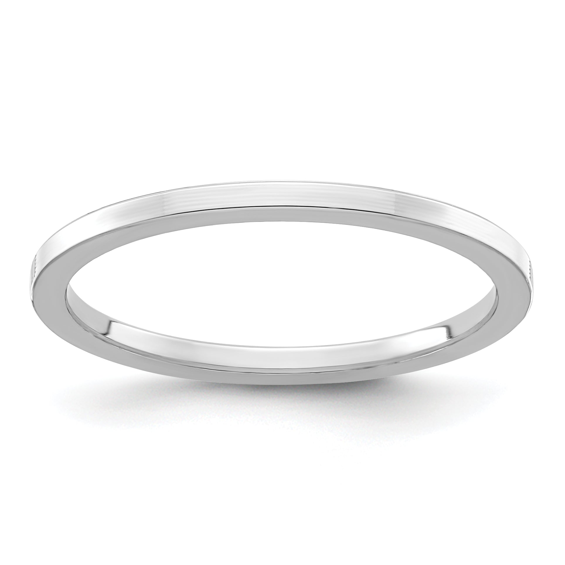 14K White Gold 1.2mm Flat Polished Stackable Band Size 10 Main image