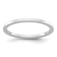 14K White Gold 1.2mm Flat Polished Stackable Band Size 10