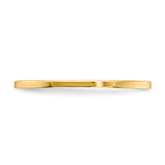 14K Yellow Gold 1.2mm Flat Polished Stackable Band Size 4