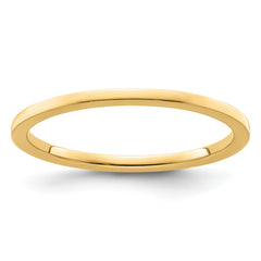 14K Yellow Gold 1.2mm Flat Polished Stackable Band Size 10