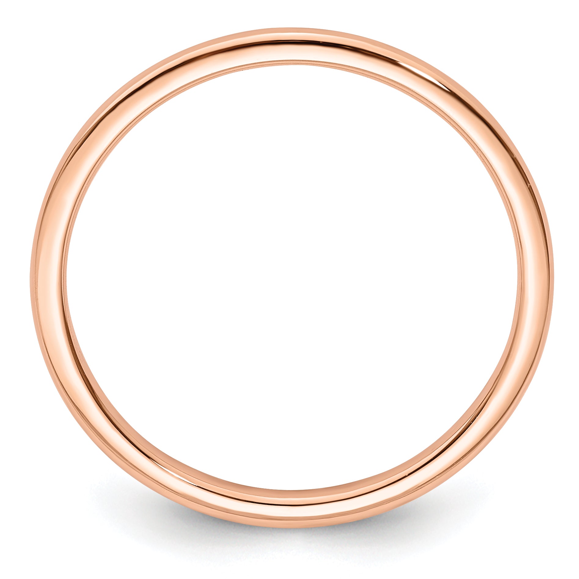 14K Rose Gold 1.2mm Half Round Polished Stackable Band Size 4