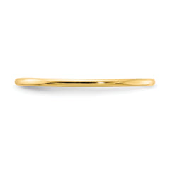 14K Yellow Gold 1.2mm Half Round Polished Stackable Band Size 4