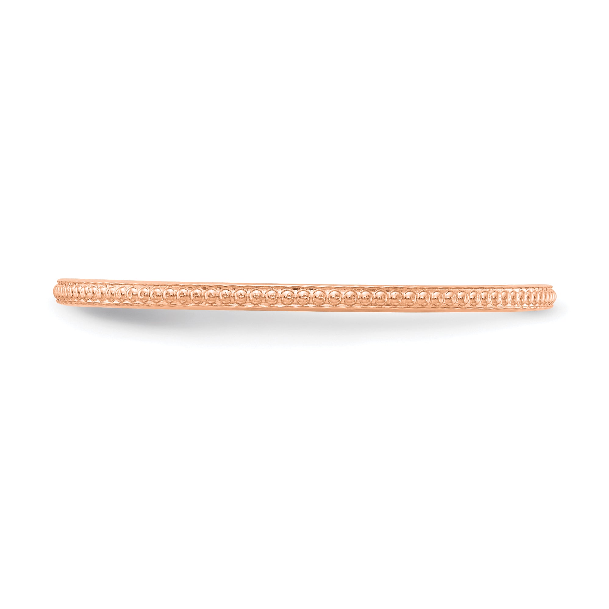 14K Rose Gold 1.2mm Beaded Stackable Band Size 4